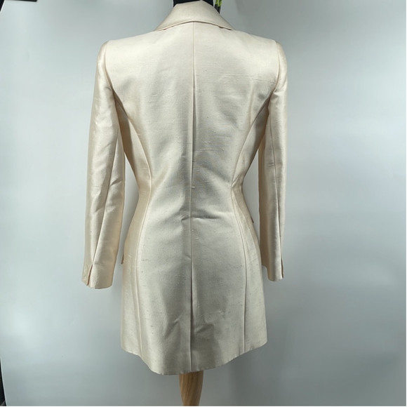 Badgley Mischka blazer suit jacket champagne cream Color Sheen event bridal sz 6 - Picture 11 of 14